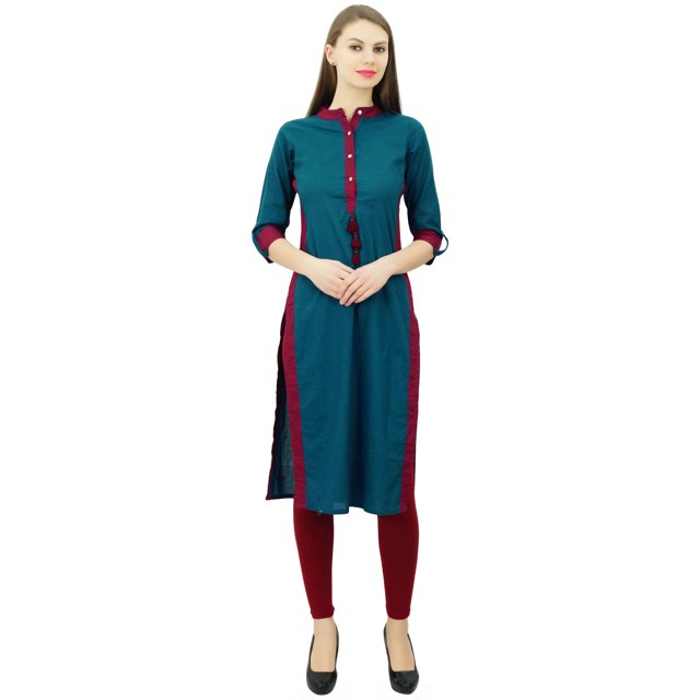 Phagun Kurta Personnalisé en Coton pour Femmes avec Col, Tunique Blouse Formelle Décontractée