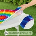 thumbnail image 5 of Rainbow Tie Dye Mandala Round Fitted Tablecloth with Elastic Edge,Dining Table Cover Waterproof,Outdoor Round Tablecloth for Camping,Dining,Indoor and Outdoor, 5 of 7