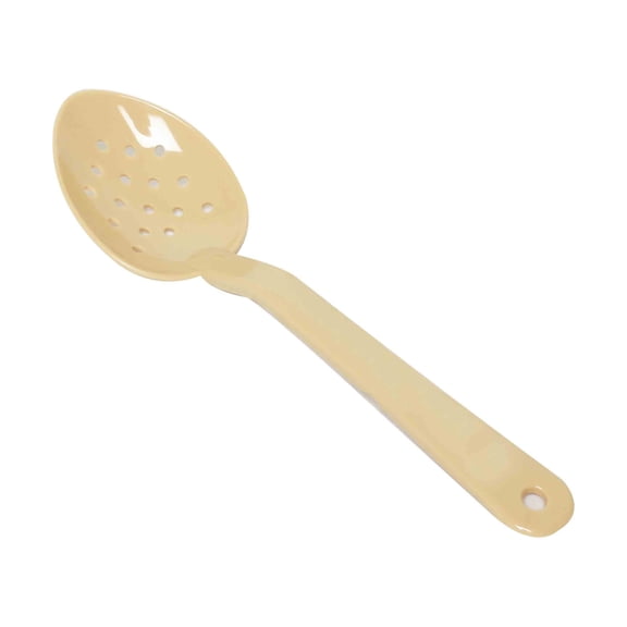 Excellante 11" serving spoon, perforated, polycarbonate, beige, comes in dozen