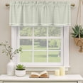 thumbnail image 2 of Farmhouse Sage Green White Striped Curtain Valances for Windows, Kitchen Valance Window Treatments Panel 2 Pack, Modern Stripes Rod Pocket Short Curtains for Bathroom Bedroom 54 x 18 Inch, 2 of 8