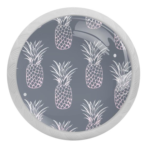 4PCS Round Pineapple Cabinet Fluorescence Knob Glowing in the Dark Furniture Drawer Pulls Handle with Screws