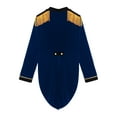 thumbnail image 6 of TiaoBug Womens Long Sleeve Velvet Tailcoat Blazer Circus Show Tassel Jacket Carnival Halloween Cosplay Costume Navy Blue L, 6 of 7