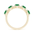 thumbnail image 2 of ANGARA Natural Half Eternity Five-Stone 1.75 ct Emerald Halo Ring in 14K Yellow Gold for Women (Size-4.5mm) | May Birthstone, Birthday, Anniversary, Jewelry Gift for Women | Natural Emerald Ring, 2 of 9