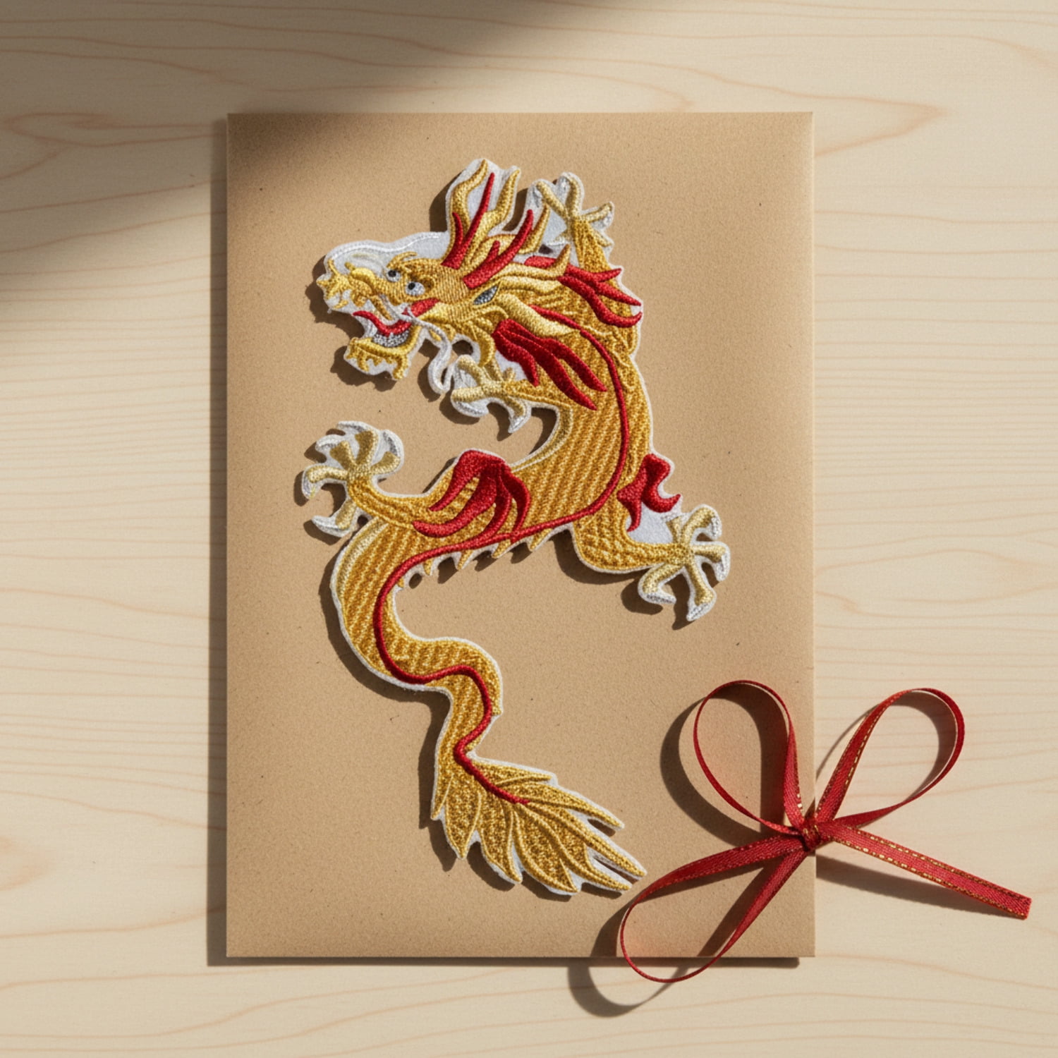 BeyondVision Custom Yellow Dragon Embroidery Iron On/Sew Patch [6.54" 4.7"]