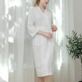 thumbnail image 6 of TMOYZQ Women's Lightweight Quick Dry Cotton Waffle Knit Full-Length Bathrobes Bridesmaids Spa & Bath Long Kimono Robes Soft Loungewear with Pockets, M-XL, 6 of 9