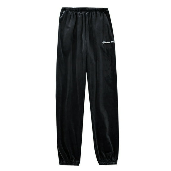 Plaid Pajama Pants Men Winter Thermal Flannel Sleep Pants Elastic Lined Lounge Pants Cold Weather Cozy Soft Elastic Waist Homewear Black L