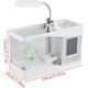 thumbnail image 2 of Acuario multifuncional recargable USB escritorio electrónico acuario mini pecera con bomba de agua corriente reloj temporizador función de luz portalápices (blanco) TUNC Sencillez, 2 of 5
