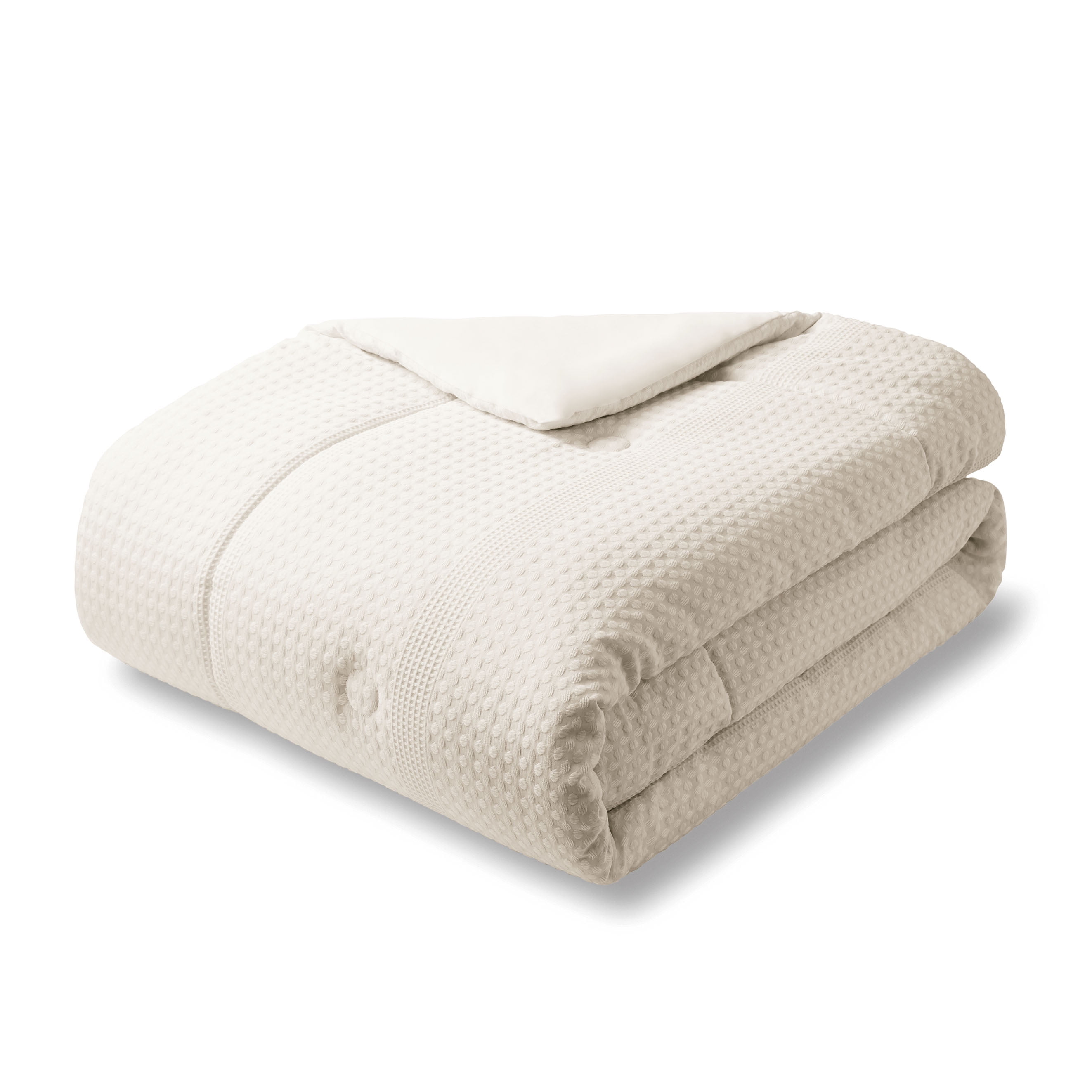 Mainstays King Comforter Set, All-Season, 5-Piece, Ivory Waffle