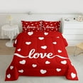 thumbnail image 2 of jejeloiu Happy Valentins'S Day Bedding Comforter Set,Cartoon Heart Print Twin Comforter Sets,Red White Bedding Set For Girls,Super Cozy Room Decor Reversible,2-Piece, 2 of 8