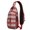 Red Christmas Knitted, variant on Sling Backpack,Red Christmas Knitted Pattern Crossbody Bag with Water Bottle Holder,Waterproof Sling Bag for Men/Women with Chest Phone Holder for Hiking,Travel
