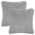 thumbnail image 2 of Safavieh Flayn 20" x 20" Contemporary Faux Fur Decorative Pillows, Gray (Set of 2), 2 of 4