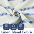 thumbnail image 3 of DriftAway Farmhouse Linen Blend Blackout Curtains for Bedroom Double Layers Striped Printed Linen Curtains Thermal Insulated Rod Pocket Back Tab Treatment for Living Room 2 Panels W52 x L54 Navy, 3 of 5