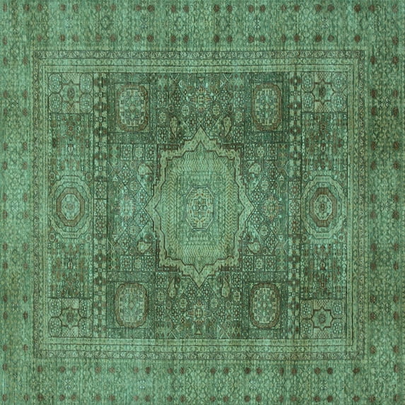 Ahgly Company Indoor Square Abstract Light Blue Modern Area Rugs, 5' Square