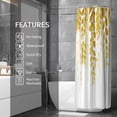 thumbnail image 4 of Small Stall Shower Curtain 36 x 72, Narrow Half Yellow Eucalyptus Fabric Shower Curtain, Watercolor Leaves on The Top Floral Botanical Decorative Bathroom Shower Curtain Set with Hooks, 4 of 6