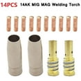 14Pc Mag Mig14Ak Welding Torch Consumables Torch Gas Nozzle Tip Holder