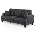 thumbnail image 3 of Furniture of America Fayen Modern Small Space Chenille Fabric Sofa with Pillow and USB Port, Dark Gray, 3 of 16