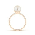 thumbnail image 2 of ANGARA Classic Freshwater Cultured Pearl & Diamond Solitaire Ring in 14K Rose Gold for Women | June Birthstone, Birthday, Anniversary, Jewelry Gift for Women | Pearl Ring, 2 of 10