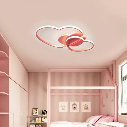 Modern LED Ceiling Light Romantic Heart Shape Chandelier Girls Room Lamp