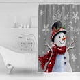 thumbnail image 4 of 54x78 Inch Shower Curtain Decorative Gray Christmas Bathtub Bath Curtains Fabric Waterproof Bathroom Decor Snowflake Snowman Xmas Birds Berry Small Stall Shower Curtain Set with 12 Hooks, 4 of 6