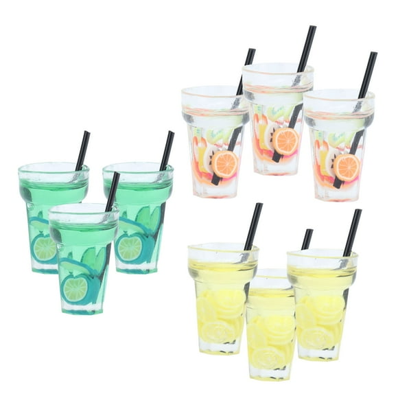 Botella de bebida para casa de muñecas en miniatura, bebida de jugo para casa de muñecas en miniatura, vasos para bebidas para casa de muñecas en miniatura, vasos