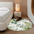 thumbnail image 2 of Round Rug 4Ft Washable Non-Slip, Green Leaves Circle Area Rugs for Living Room Bedroom, Summer Botanical Farmhouse Watercolor Leaf Indoor Floor Mats Carpet Runner for Home Decor Aesthetic, 2 of 8
