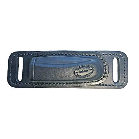 Western Images Leatherworks, Inc Buck 110 Folding Knife Horizontal Leather Sheath for Small of Back Carry-Left