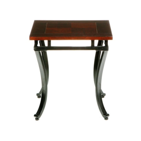 23.5" Espresso Brown Transitional Square End Table