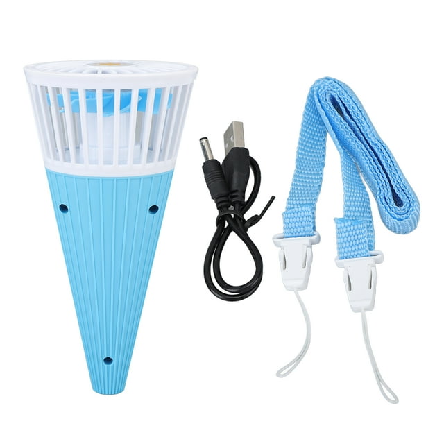 Mini ventilador de mano cono en forma de mesa superior colgando cuello ventilador portátil de verano ventilador personal blanco