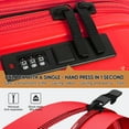 thumbnail image 5 of 3 Piece Hardshell Luggage Set Expandable Hardside Suitcase with Spinner Wheels and TSA Lock, Lightweight Carry on and Checked Luggage 20" 25" 29", Red, LA13601, 5 of 7