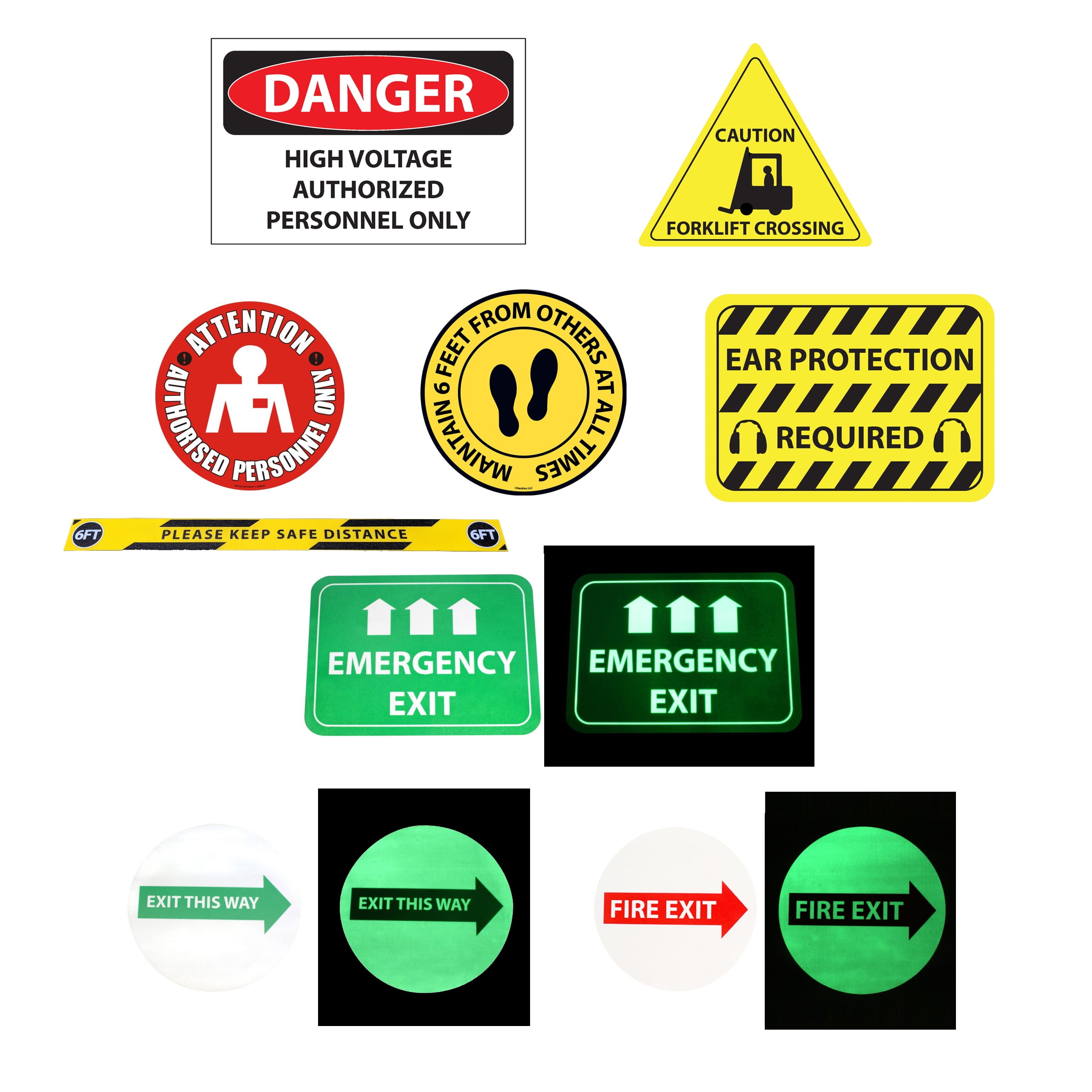 品質が完璧 FindTape Heavy-Duty PVC Floor Signs & Markers: 12 in. x 17 安全・保護用品