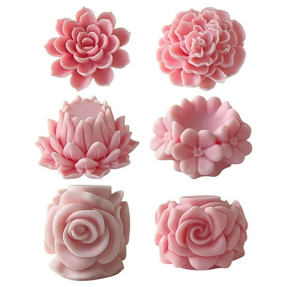 JDH Lotus Candle Molds Flower Silicone Craft Molds for Making DIY Soap Plaster Aromatherapy Candles Floral Resin Epoxy Cement Gypsum Home Decor