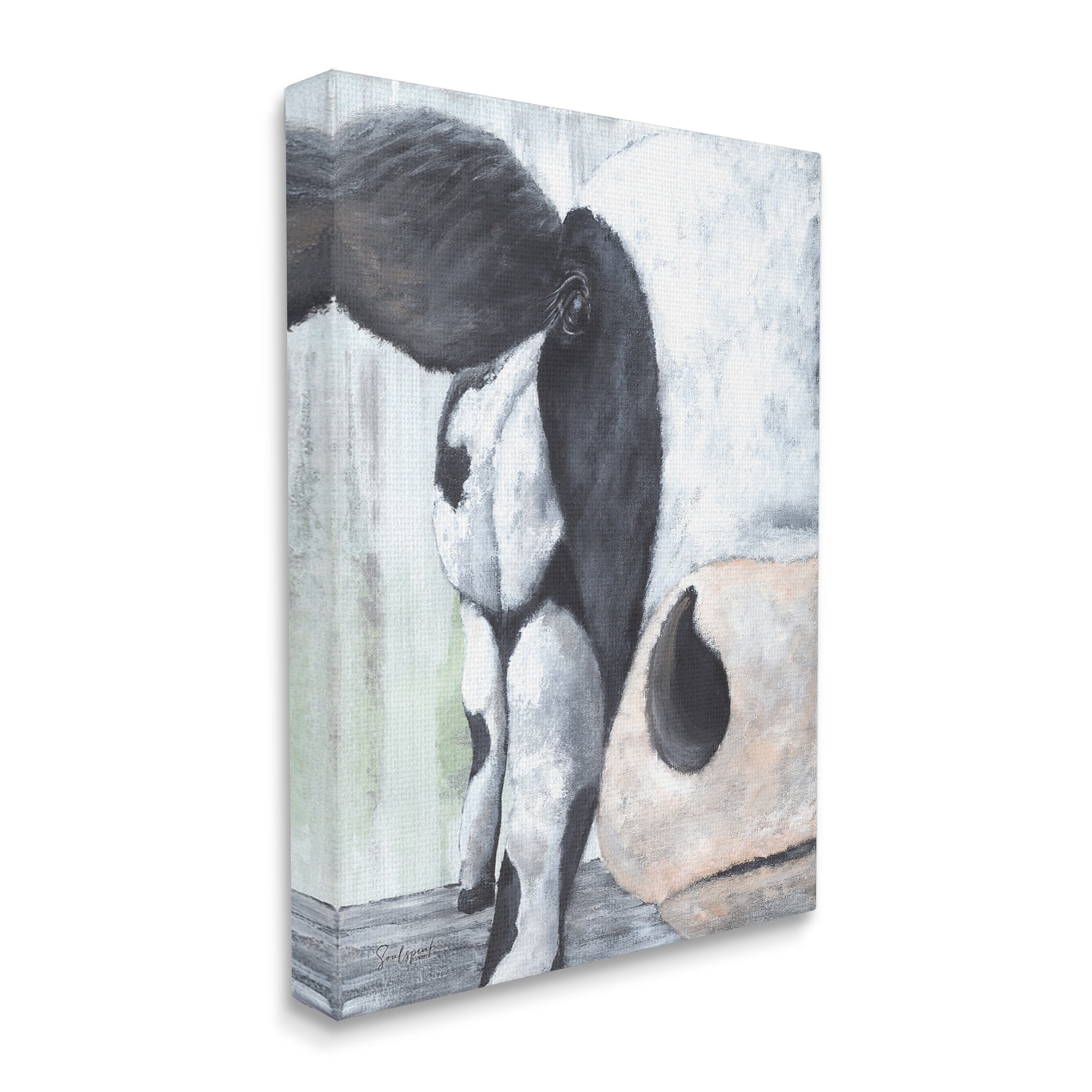 Stupell Cow Face Close Up Farmhouse Animals & Insects Painting Gallery Wrapped Canvas Print Wall Art
