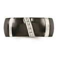 thumbnail image 5 of Edward Mirell BlackTi & Sterling Silver .10ctw Diamond Polished 10mm Ring, 5 of 9