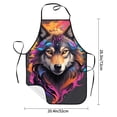 thumbnail image 2 of Yiaed Colorful Wolf Head Print Kitchen Apron with Hand Wipe Pockets,Big Pocket,Aprons for Women with Pockets, Waterproof for Cooking Baking, 2 of 7