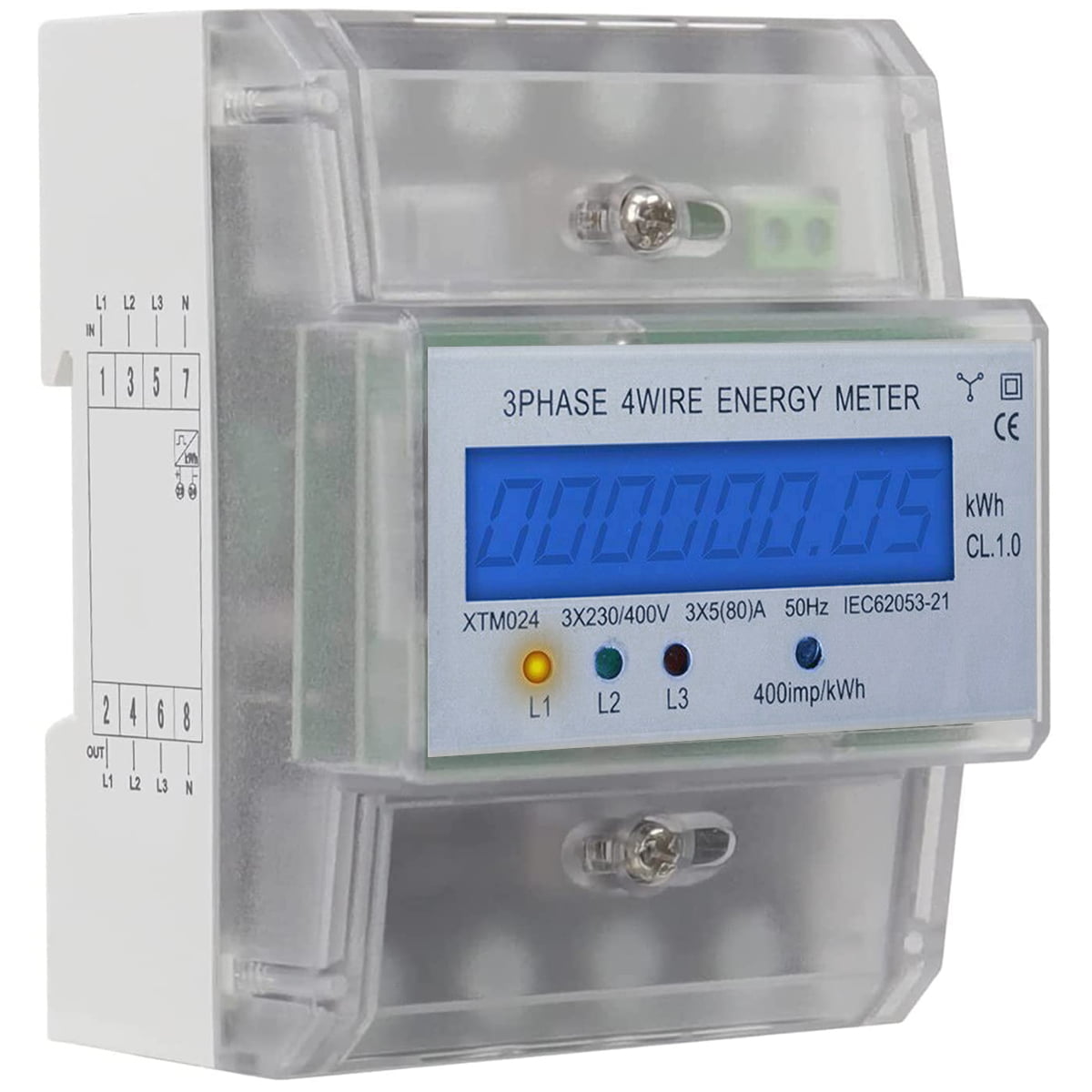 Antipoison ontwikkeling Missionaris LCD Three-Phase Meter 3 Phase 4-Wire Energy Meter Digital Electric Power  Meter Precise Stable High Precision Ammeter Voltmeter with LCD Display  230/400V 80A for Power Measurement - Walmart.com