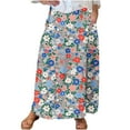 thumbnail image 4 of LIBRCLO Skirts for Women Maxi Length Printed Elastic Waistband Pleated Skirts with Pocket Summer Casual Clothes, 4 of 6