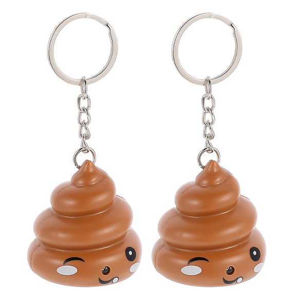 2 Pcs Porte-Clés en Forme de Caca Pendentifs Porte-Clés Lumineux Décoration de Sac à Main