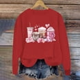 thumbnail image 6 of GA WEIHUA Saving,Cute Coffee Heart Graphic Sweatshirt Women Valentine's Day Sweatshirts Casual Long Sleeve Valentine Pullover Tops Holiday Girl Friend Gift T Shirt(Red,L), 6 of 8