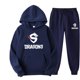 thumbnail image 3 of Conjunto de ropa deportiva para hombre y mujer, sudadera con capucha y pantalones con cordón, ropa deportiva de otoño, 2 piezas, 3 of 5