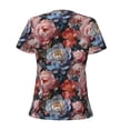 thumbnail image 4 of Naloa Rose Flowers Print T-Shirts Short Sleeve V Neck Tees for Women Fashion Tops Trendy Lightweight Soft Casual Summer Outfits Clothes, 4 of 5