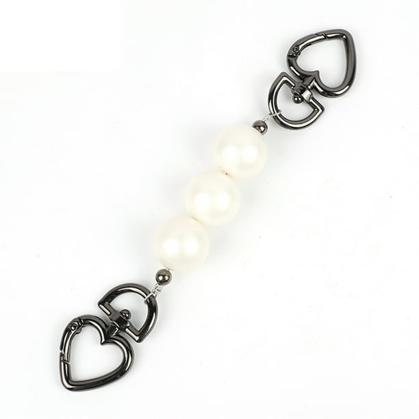 Accesorios de cadena de perlas Liso Blanco Imitación Perla Teléfono Teléfono Correas San Valentín Día Decoración Regalos de cumpleaños para mujeres gris seitruly AP004772-02
