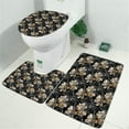 thumbnail image 2 of Pioneer Flower Floral Print Pattern Bathroom Rugs Sets 3 Piece,Toilet Cover Set,Absorbent Non Slip Bathroom Mats Sets with U-Shaped Contour Rug Toilet Rug Set, 2 of 5