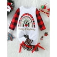 thumbnail image 2 of Newborn Baby Girl Christmas Outfits Infant Christmas Romper Ruffle Jumpsuit Bodysuit Flare Pants Fall Winter Clothes, 2 of 7