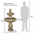 thumbnail image 4 of Hamiedun 47.2" H Italian Outdoor Floor Standing Fountain and Waterfalls 2-Tier Water Fountains with Budding Lotus Top for Outdoor Garden, Backyard, Porch, Deck, Lawn, Patio, 4 of 5