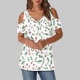 thumbnail image 2 of Nmnitkp Womens Tops Boasting V Neck Cold-Shoulder Design Along With Short Sleeve Tops in Versatile Colors for Off the Shoulder Tops for Women Daily Style & Womens Blouses, 2 of 7