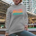 thumbnail image 2 of Just a Girl Who Loves Chickens, Chicken Lover Quote, Groovy Retro Wavy Text Merch Gift, Heather Grey Hooded Sweatshirt or Hoodie, XL, 2 of 5