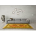 thumbnail image 3 of Ahgly Company Machine Washable Indoor Square Persian Yellow Traditional Area Rugs, 4' Square, 3 of 4