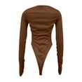 thumbnail image 4 of Bigersell Women's Straight Jumpsuits Jumpsuit Women's bubble sleeve V-neck velvet high waist Jumpsuit Ladies' High Waist Jumpsuits, 4 of 5