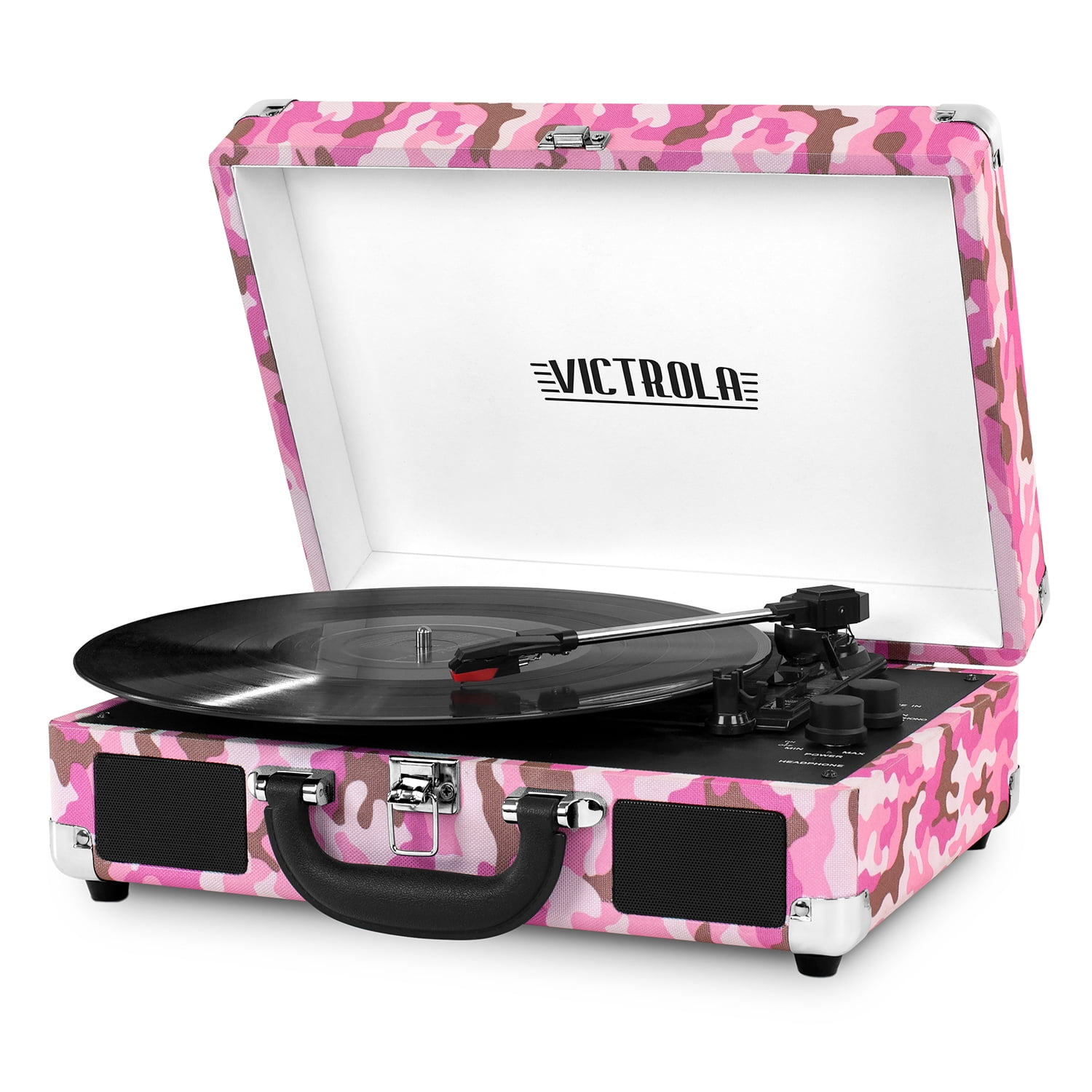 pink camo suitcase