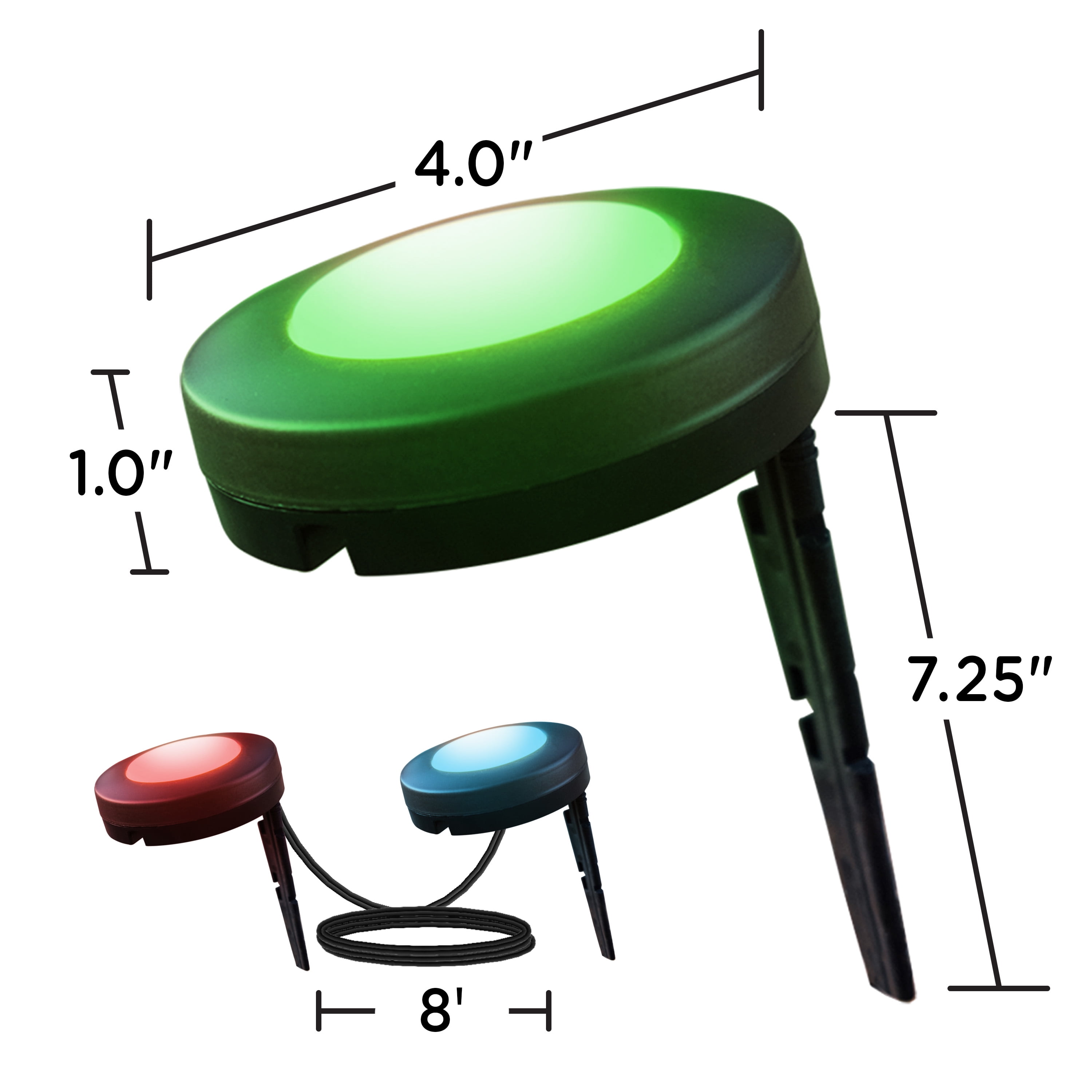 Enbrighten 40ft LED Color-Changing Landscape Lights, 6 pucks